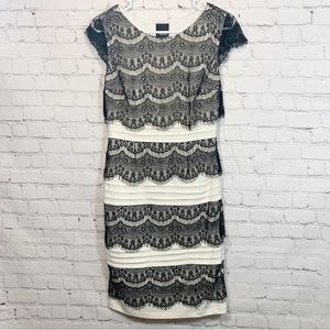 Melrose ivory black lace dress
